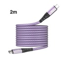 hoda充電_240W USB-C to C 磁吸收納編織快充線 2M 紫 (198)