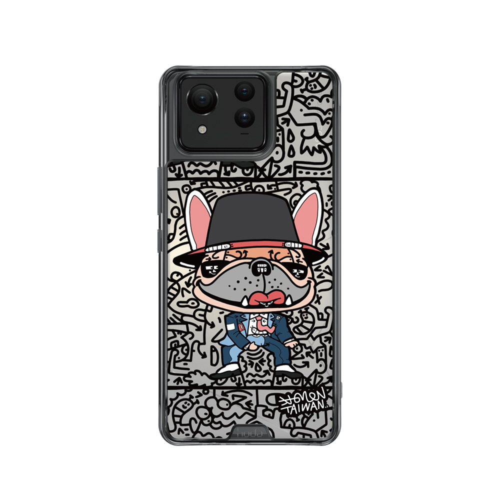 hoda殼_晶石米豆透黑_ASUS ZenFone11Ultra 麥克鬥牛犬(720)
