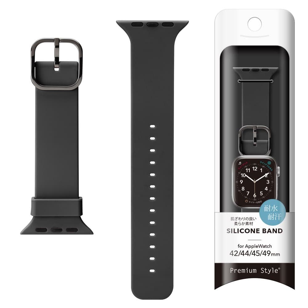 PGA_硅膠錶帶_Apple Watch 49/45/44/42mm 黑色(825)