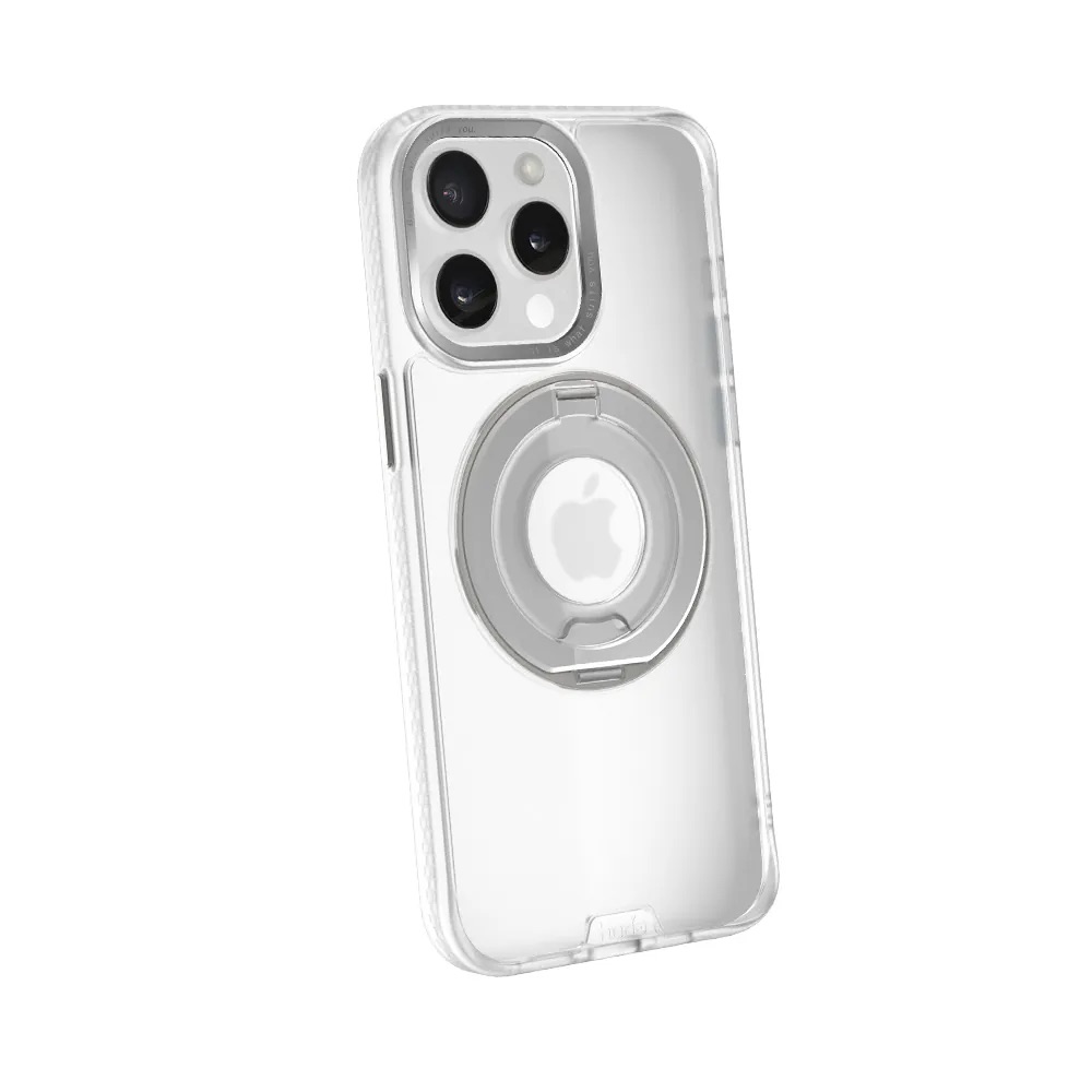 hoda殼_柔石360度磁吸支架指環MagSafe_iPhone16Pro星光白(386)