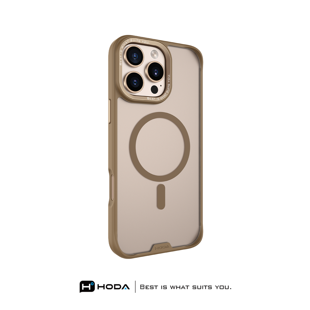 hoda殼_柔石軍規MagSafe_iPhone16Pro沙漠色(976)