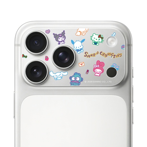 [047451717P01] HODA 滿版鏡頭底座霧面保護貼三麗鷗 iPhone17Pro 極簡塗鴉 (3825)