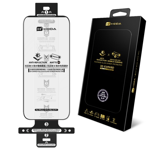 [0141218PM001] HODA膜_3D滿版黑 AR抗反射霧面太空膜Pro iPhone 18ProMAX (626)