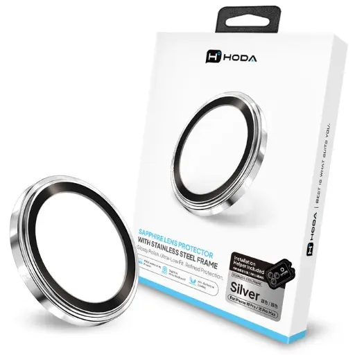 [01C570004201] HODA_藍寶石不鏽鋼鏡頭貼  iPhone18Pro/18ProMAX 銀色 (3入) (196)