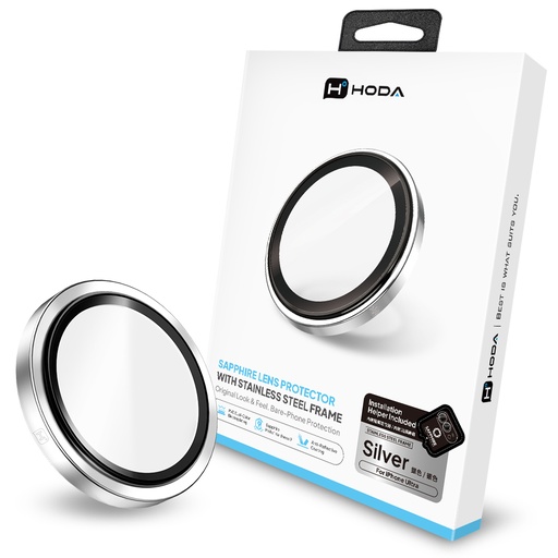 [01C570004701] HODA_藍寶石不鏽鋼鏡頭貼  iPhone Duo 銀色 (2入) (493)