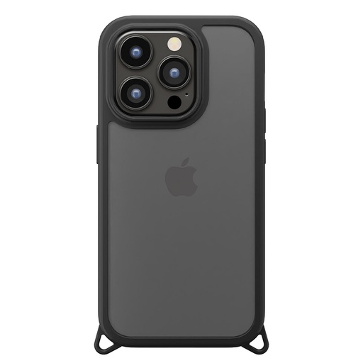 [PG-23DPT01BK] PGA殼_Premium Style_軍規透明背蓋_可拆卸孔_iPhone15ProMax黑色(605)