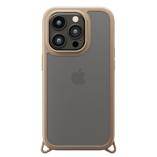 [PG-23DPT02BE] PGA殼_Premium Style_軍規透明背蓋_可拆卸孔_iPhone15ProMax卡其(612)