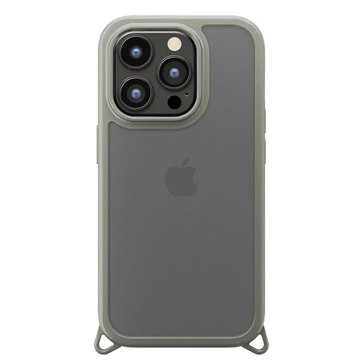 [PG-23BPT03GY] PGA殼_Premium Style_軍規透明背蓋_可拆卸孔_iPhone15Pro灰色(585)