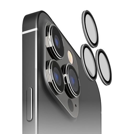 [PG-23BCLG23BK] PGA配件_Premium style iPhone15Pro/15ProMax高清3眼鏡頭圈10H鋼化玻璃_黑色(179)