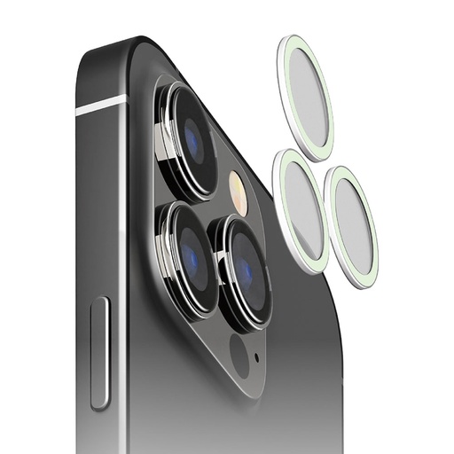 [PG-23BCLG25WH] PGA配件_Premium style iPhone15Pro/15ProMax高清3眼鏡頭圈10H鋼化玻璃_夜光(193)