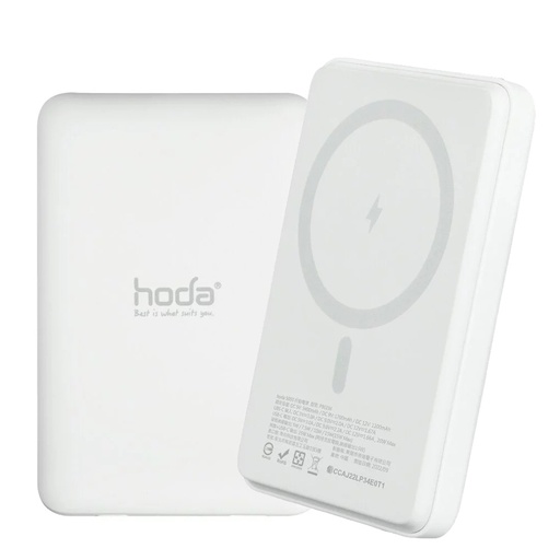 [021419001301] hoda充電_磁吸式行動電源5000mAh_白色(631)