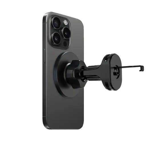 [021129001501] Hoda配件_鋁合金車用出風口手機架_磁吸_鈦黑(627)