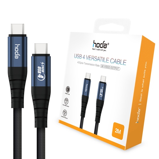 [021329008401] hoda充電_USB4 240W 高速傳輸線PD_USBC to C_2m黑色(378)