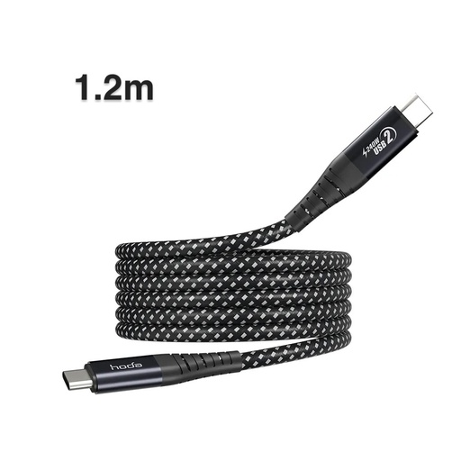 [021329008901] hoda充電_240W USB-C to C 磁吸收納編織快充線 1.2M 黑 (129)