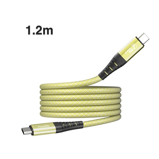 [0213E9008901] hoda充電_240W USB-C to C 磁吸收納編織快充線 1.2M 黃 (136)