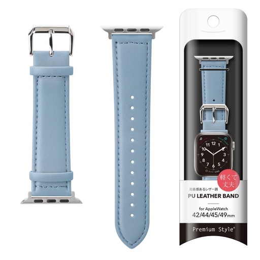 [PG-AW49PU04BL] PGA_錶帶PU皮革_Apple Watch 49/45/44/42mm 藍色(757)