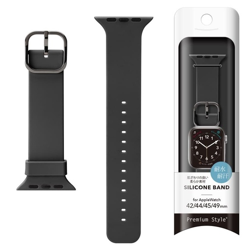 [PG-AW49SC01BK] PGA_硅膠錶帶_Apple Watch 49/45/44/42mm 黑色(825)