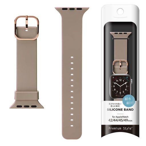 [PG-AW49SC03BE] PGA_硅膠錶帶_Apple Watch 49/45/44/42mm 淺咖(849)