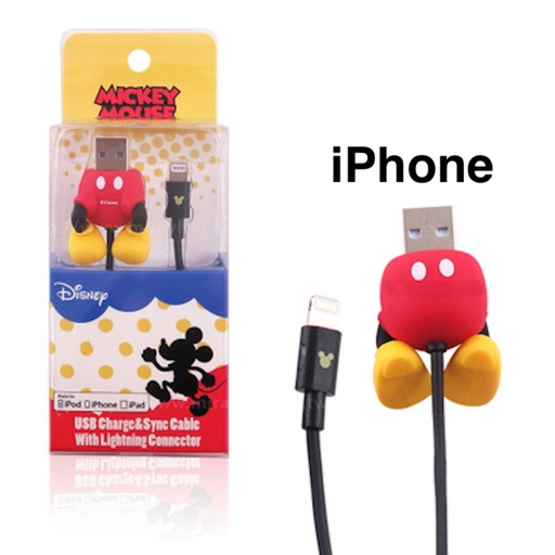 [D31-9-0028] Disney_屁屁傳輸線1.0m_USB_Lightning_MFI_米奇 (236)