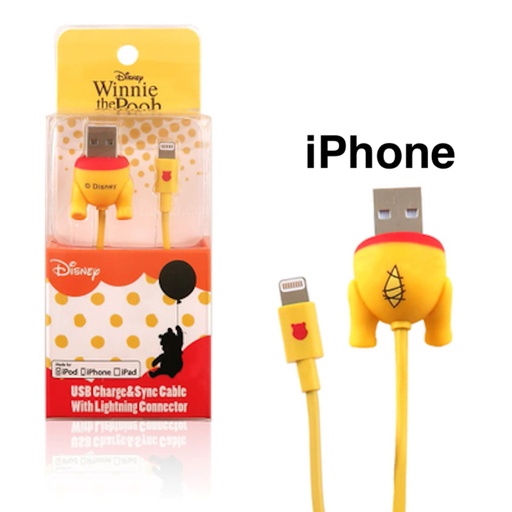 [D31-9-0031] Disney_屁屁傳輸線1.0m_USB-Lightning MFI_維尼 (188)