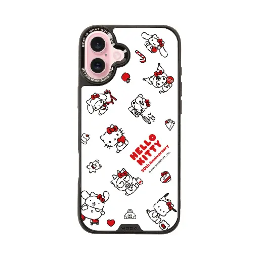 [133310016PL1] hoda殼_幻石三麗鷗玻璃系列 iPhone16Plus KITTY家族同樂會(6289)