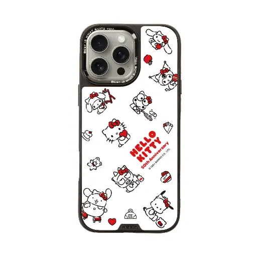 [133310016PM1] hoda殼_幻石三麗鷗玻璃系列 iPhone16ProMax KITTY家族同樂會(6302)