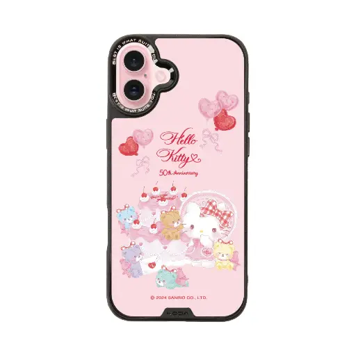 [133309016PL1] hoda殼_幻石三麗鷗玻璃系列 iPhone16Plus 派對KITTY(6524)