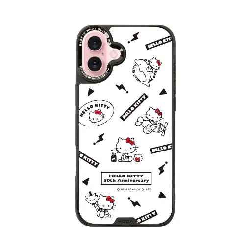 [133307016PL1] hoda殼_幻石三麗鷗玻璃系列 iPhone16Plus 簡約KITTY(6722)