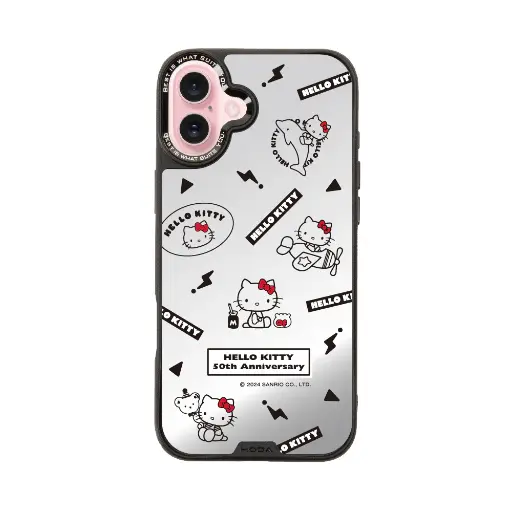 [135307016001] hoda殼_幻石三麗鷗銀鏡系列 iPhone16 簡約KITTY(7675)