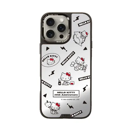 [135307016PM1] hoda殼_幻石三麗鷗銀鏡系列 iPhone16ProMax 簡約KITTY(7705)