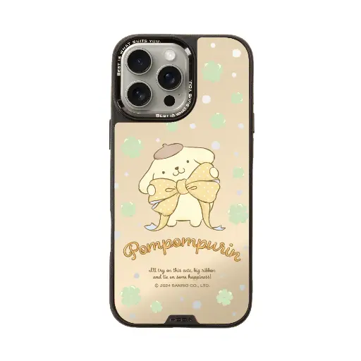 [135424016PM1] hoda殼_幻石三麗鷗銀鏡系列 iPhone16ProMax 蝴蝶結布丁狗(8665)