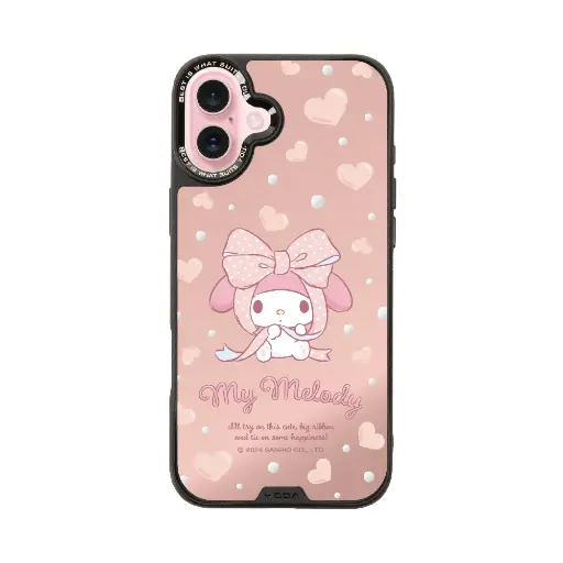 [135425016PL1] hoda殼_幻石三麗鷗銀鏡系列 iPhone16Plus 蝴蝶結美樂蒂(8689)