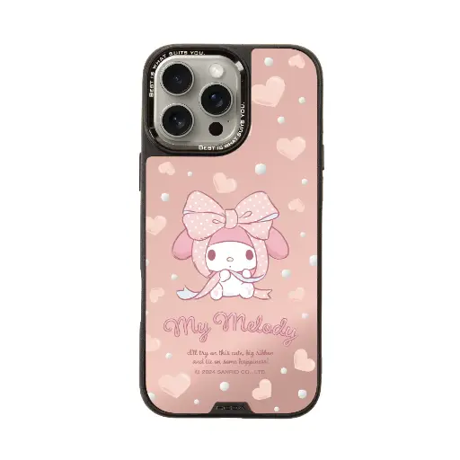 [135425016P01] hoda殼_幻石三麗鷗銀鏡系列 iPhone16Pro 蝴蝶結美樂蒂(8696)