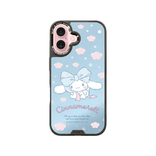 [133423016PL1] hoda殼_幻石三麗鷗玻璃系列 iPhone16Plus 蝴蝶結大耳狗 (9167)