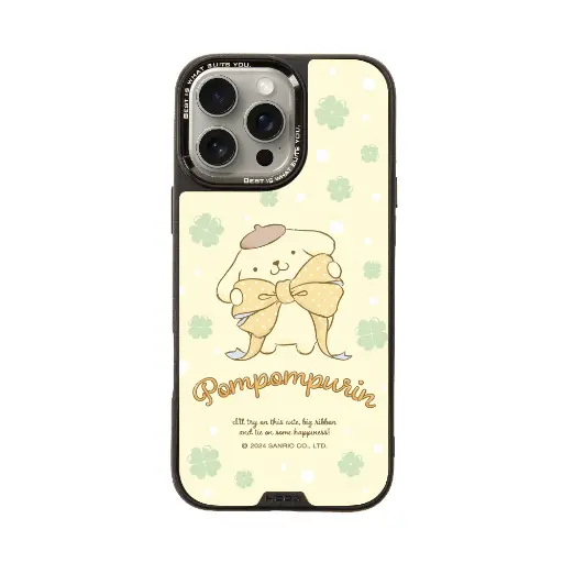 [133424016PM1] hoda殼_幻石三麗鷗玻璃系列 iPhone16ProMax 蝴蝶結布丁狗 (9228)
