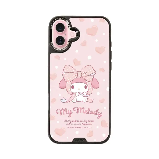 [133425016PL1] hoda殼_幻石三麗鷗玻璃系列 iPhone16Plus 蝴蝶結美樂蒂 (9242)