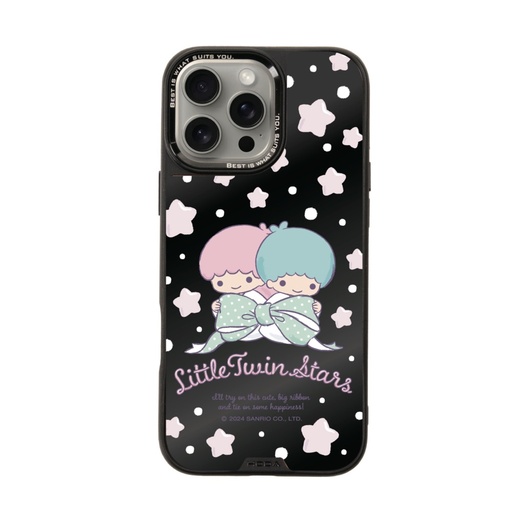 [134422016P01] hoda殼_幻石三麗鷗黑鏡系列 iPhone16Pro 蝴蝶結kiki&lala (9693)