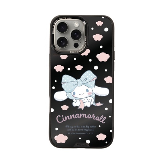 [134423016PM1] hoda殼_幻石三麗鷗黑鏡系列 iPhone16ProMax 蝴蝶結大耳狗 (9747)