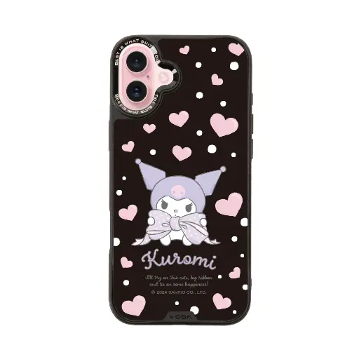 [134426016PL1] hoda殼_幻石三麗鷗黑鏡系列 iPhone16Plus 蝴蝶結酷洛米 (9846)