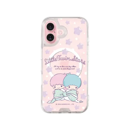 [131422116PL1] hoda殼_晶石磁吸三麗鷗系列透明 iPhone16Plus 蝴蝶結kiki&lala (2066)