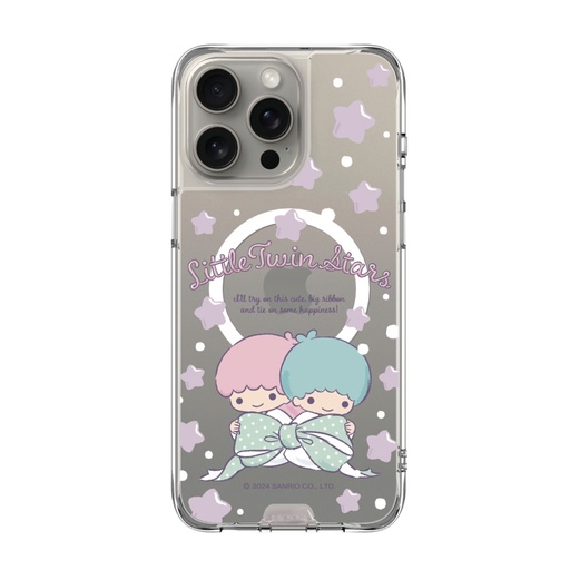 [131422116PM1] hoda殼_晶石磁吸三麗鷗系列透明 iPhone16ProMax 蝴蝶結kiki&lala (2219)