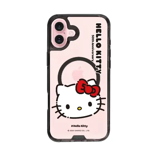 [131305216PL1] hoda殼_晶石磁吸三麗鷗系列透黑 iPhone16Plus 大頭KITTY (2608)