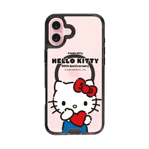 [131302216PL1] hoda殼_晶石磁吸三麗鷗系列透黑 iPhone16Plus 愛心KITTY (2738)