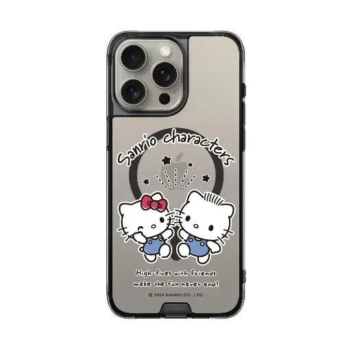[131414216P01] hoda殼_晶石磁吸三麗鷗系列透黑 iPhone16Pro Kitty& Daniel (2820)
