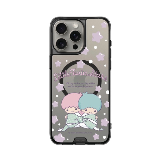 [131422216PM1] hoda殼_晶石磁吸三麗鷗系列透黑 iPhone16ProMax 蝴蝶結kiki&lala (3049)
