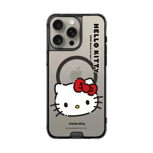 [131305216P01] hoda殼_晶石磁吸三麗鷗系列透黑 iPhone16Pro 大頭KITTY (3124)