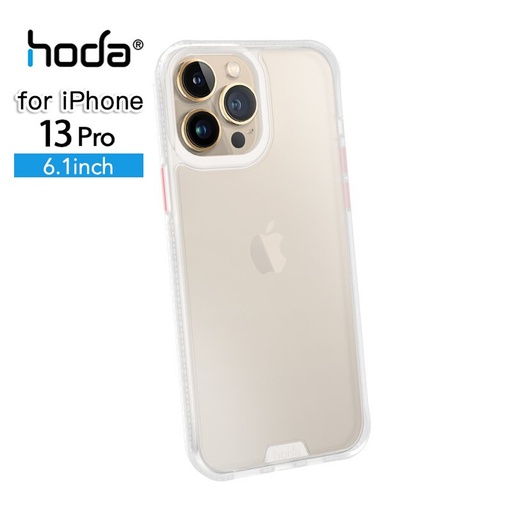 [025212136301] hoda殼_柔石軍規_iPhone13Pro霧透白(517)