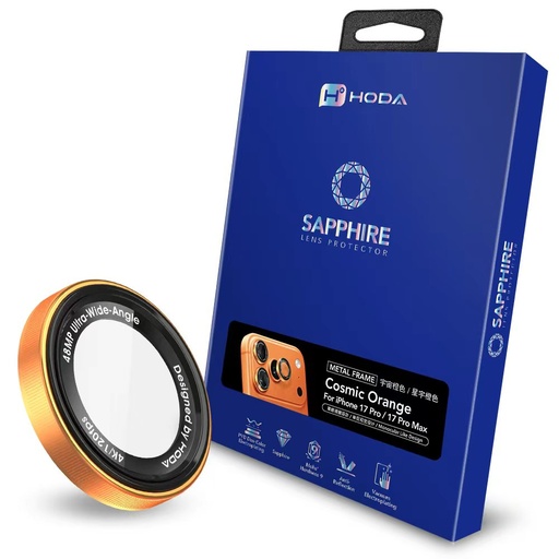 [01B570000501] Hoda_藍寶石單眼Style鏡頭保護貼 iPhone17Pro/17ProMAX 橙色 (863)