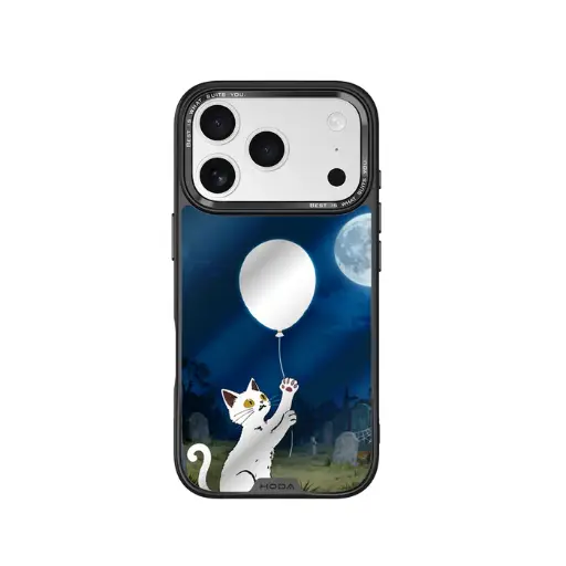 [135105017P01] Hoda殼_幻石銀鏡 月夜氣球貓 17Pro (5549)
