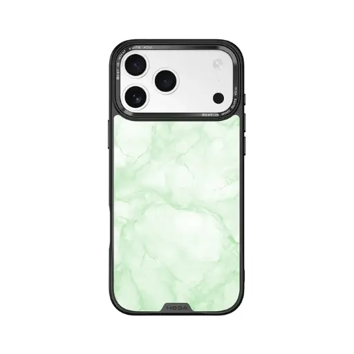 [133103017PM1] HODA殼_幻石玻璃防摔殼 iPhone17ProMAX 綠大理石紋 (334)